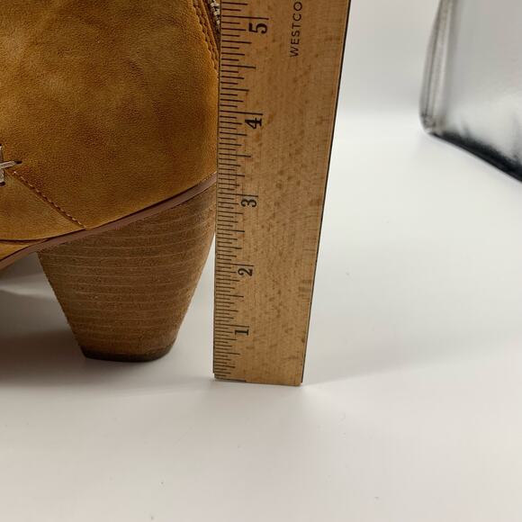 Not Rated Faux Fur Lined and Suede Brown Lace Front Zip Heel Boots Sz 8 - Picture 14 of 15